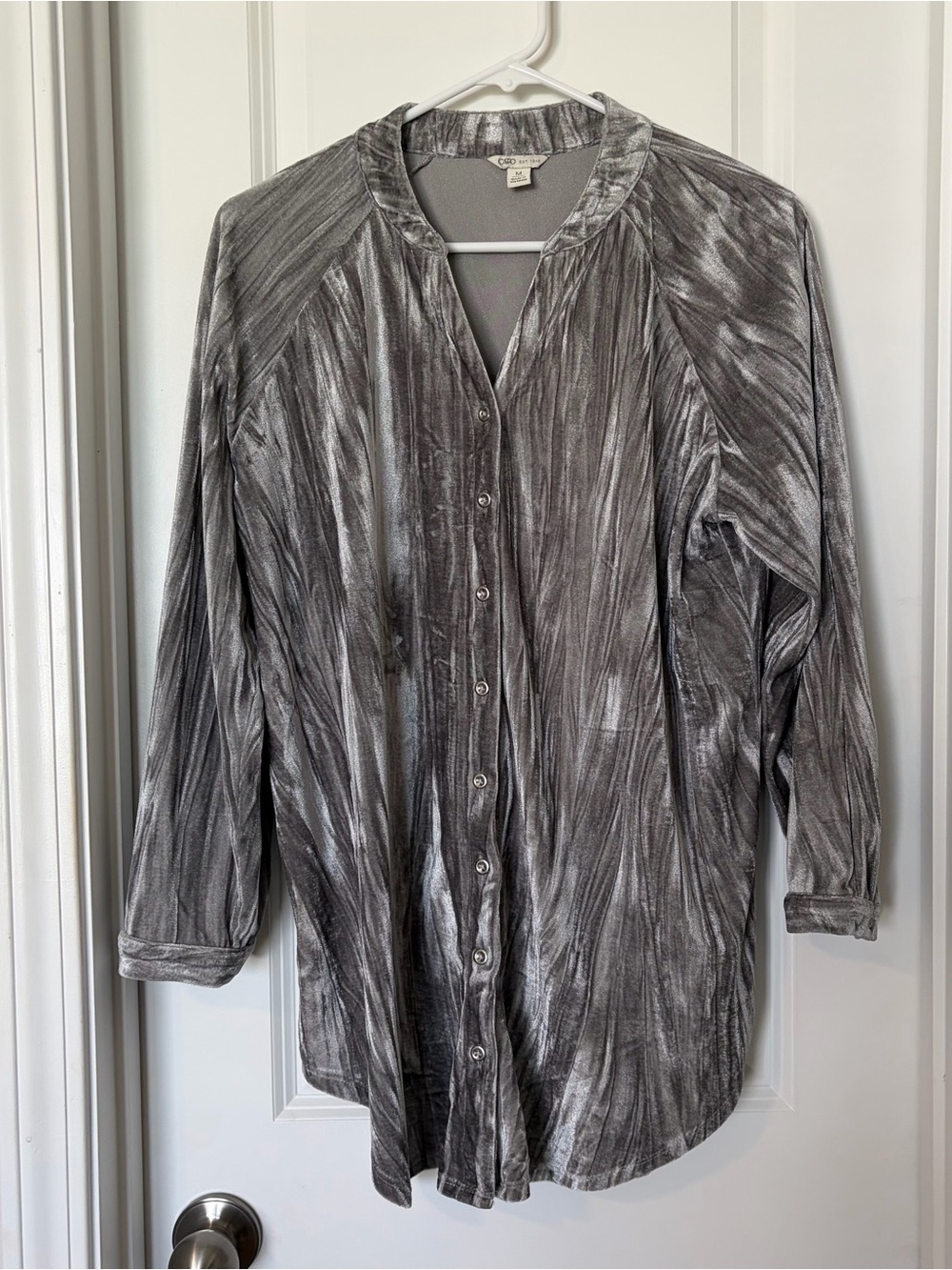 Cato Silver-Gray Textured Button Down Shirt
Size M